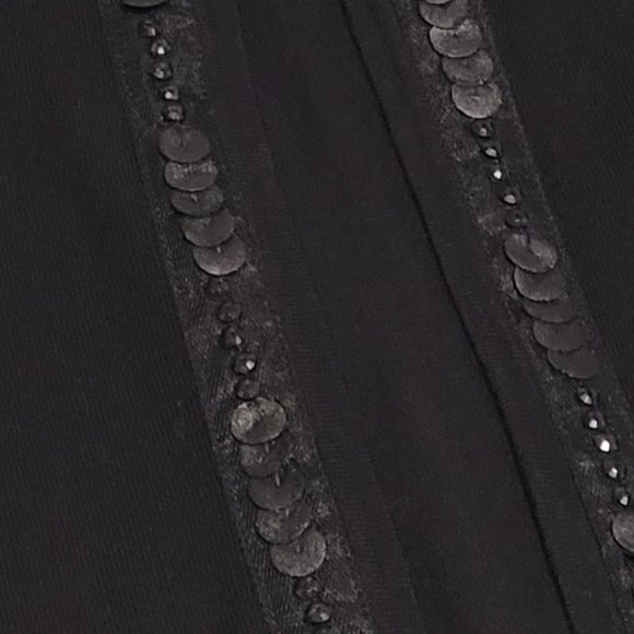 Black 3/4 Sleeve Stretchy Bling Open Front Cardigan Size Small EUC - Picture 8 of 9